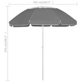 NNEVL Beach Umbrella Anthracite 300 cm
