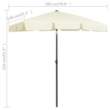 NNEVL Beach Umbrella Sand Yellow 180x120 cm