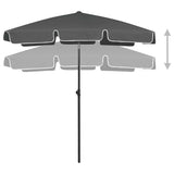 NNEVL Beach Umbrella Anthracite 180x120 cm