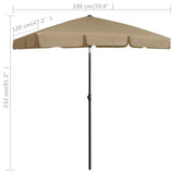NNEVL Beach Umbrella Taupe 180x120 cm