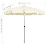 NNEVL Beach Umbrella Sand Yellow 200x125 cm