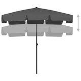NNEVL Beach Umbrella Anthracite 200x125 cm