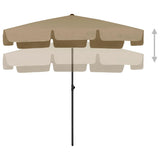 NNEVL Beach Umbrella Taupe 200x125 cm