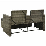 NNEVL 3 Piece Garden Lounge Set with Cushions Poly Rattan Grey