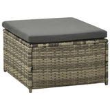 NNEVL 3 Piece Garden Lounge Set with Cushions Poly Rattan Grey