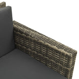 NNEVL 3 Piece Garden Lounge Set with Cushions Poly Rattan Grey