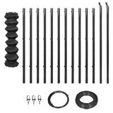 NNEVL Chain Link Fence with Posts and Hardware 1x25 m Grey