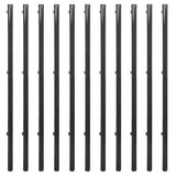 NNEVL Chain Link Fence with Posts and Hardware 1x25 m Grey