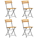 NNEVL Folding Bistro Chair 4 pcs Solid Acacia Wood