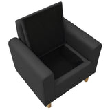 NNEVL Children Sofa Black Faux Leather