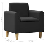 NNEVL Children Sofa Black Faux Leather