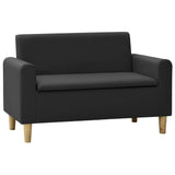 NNEVL 2-Seater Children Sofa Black Faux Leather