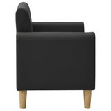 NNEVL 2-Seater Children Sofa Black Faux Leather