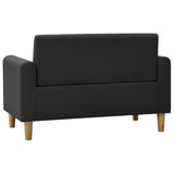 NNEVL 2-Seater Children Sofa Black Faux Leather