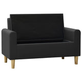 NNEVL 2-Seater Children Sofa Black Faux Leather