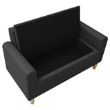 NNEVL 2-Seater Children Sofa Black Faux Leather