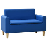 NNEVL 2-Seater Children Sofa Blue Faux Leather