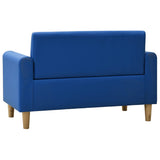 NNEVL 2-Seater Children Sofa Blue Faux Leather