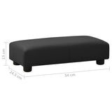 NNEVL Children Sofa with Stool Black Faux Leather