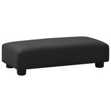 NNEVL Children Sofa with Stool Black Faux Leather