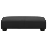 NNEVL Children Sofa with Stool Black Faux Leather