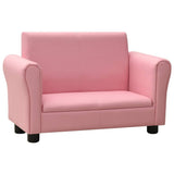 NNEVL Children Sofa with Stool Pink Faux Leather
