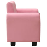NNEVL Children Sofa with Stool Pink Faux Leather