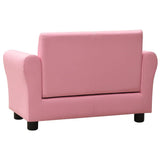 NNEVL Children Sofa with Stool Pink Faux Leather