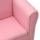 NNEVL Children Sofa with Stool Pink Faux Leather