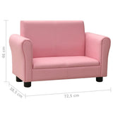 NNEVL Children Sofa with Stool Pink Faux Leather