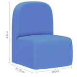 NNEVL 2-in-1 Children Sofa Blue Faux Leather