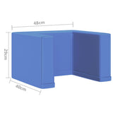 NNEVL 2-in-1 Children Sofa Blue Faux Leather