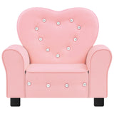 NNEVL Children Sofa Pink Faux Leather
