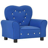 NNEVL Children Sofa Blue Faux Leather
