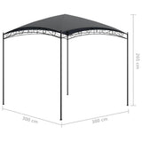 NNEVL Gazebo 3x3x2.65 m Anthracite 180 g/m²