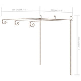 NNEVL Garden Pergola Antique Brown 3x3x2.5 m Iron