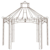 NNEVL Garden Pavilion Antique Brown 400x258x378 cm Iron