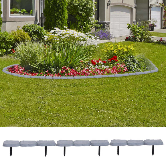 NNEVL Lawn Edging with Stakes 30 pcs PP
