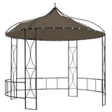 NNEVL Gazebo 300x290 cm Taupe Round