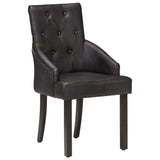 NNEVL Dining Chairs 4 pcs Black Real Goat Leather