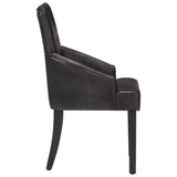 NNEVL Dining Chairs 4 pcs Black Real Goat Leather