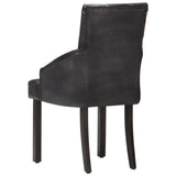 NNEVL Dining Chairs 4 pcs Black Real Goat Leather