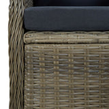 NNEVL Reclining Garden Chair with Cushions Poly Rattan Brown