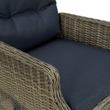 NNEVL Reclining Garden Chair with Cushions Poly Rattan Brown