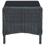 NNEVL Reclining Garden Chair with Footstool Poly Rattan Dark Grey