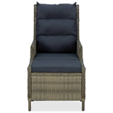 NNEVL Reclining Garden Chair with Footstool Poly Rattan Brown