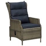 NNEVL Reclining Garden Chair with Footstool Poly Rattan Brown