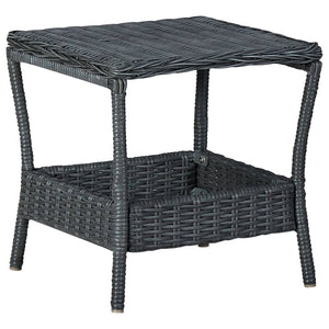 NNEVL Garden Table Dark Grey 45x45x46.5 cm Poly Rattan