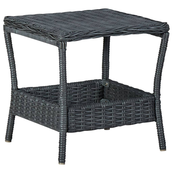 NNEVL Garden Table Dark Grey 45x45x46.5 cm Poly Rattan