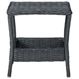 NNEVL Garden Table Dark Grey 45x45x46.5 cm Poly Rattan